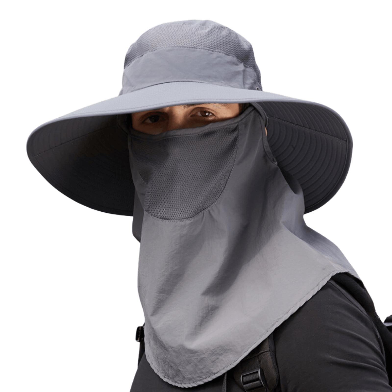 Wide Brim Farming Sun Hat with Face and Neck Shield Waterproof