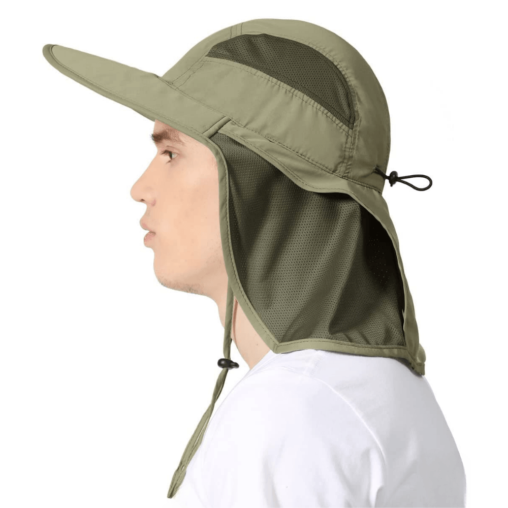 Legionnaires Work Sun Hat for Men and Women UPF50 Nek Flap Adjustable Crown and Chin Strap OZ Smart