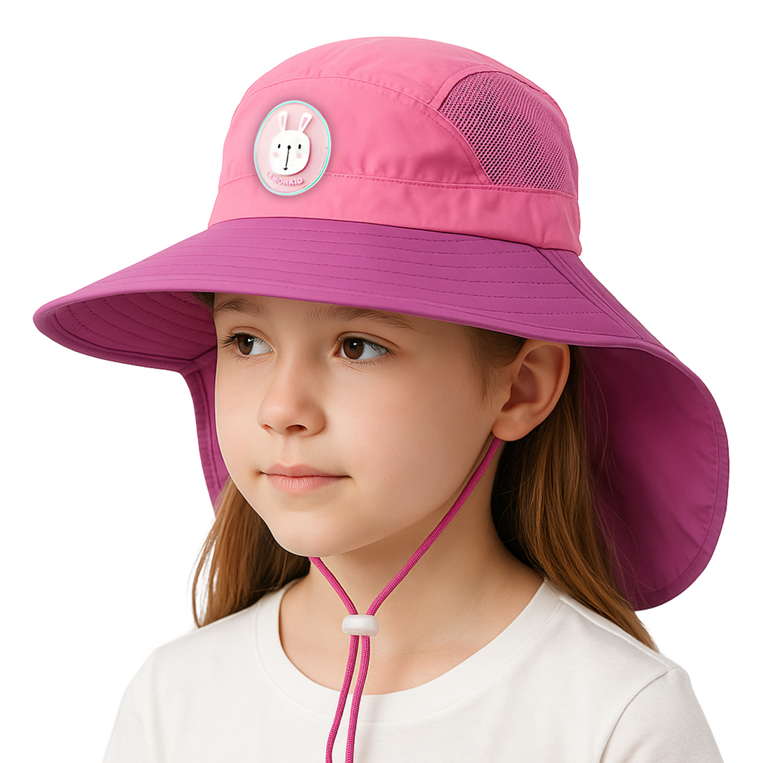 Kids Wide Brim Hat with Neck Flap