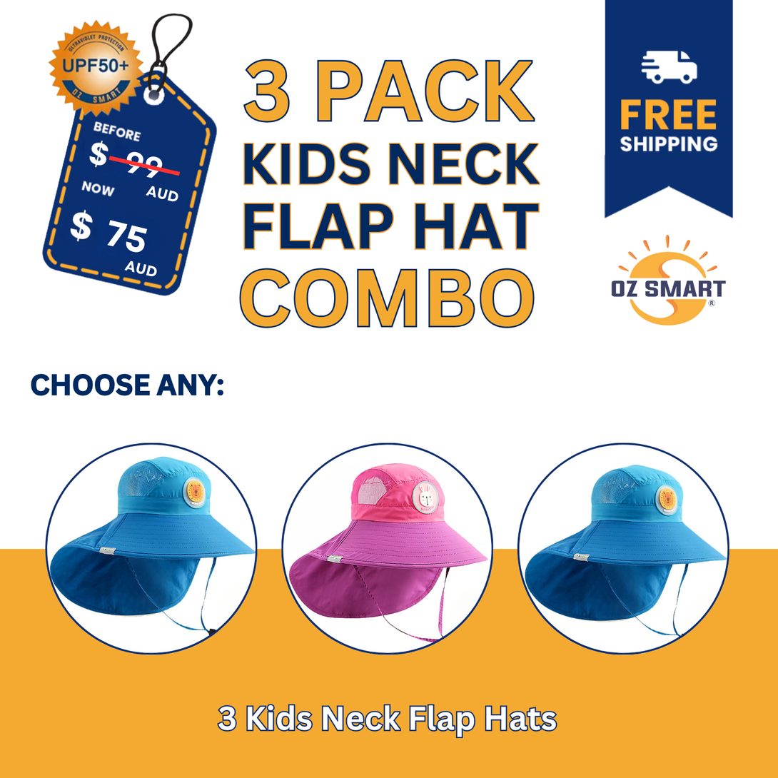 Kids Wide Brim Hat with Neck Flap