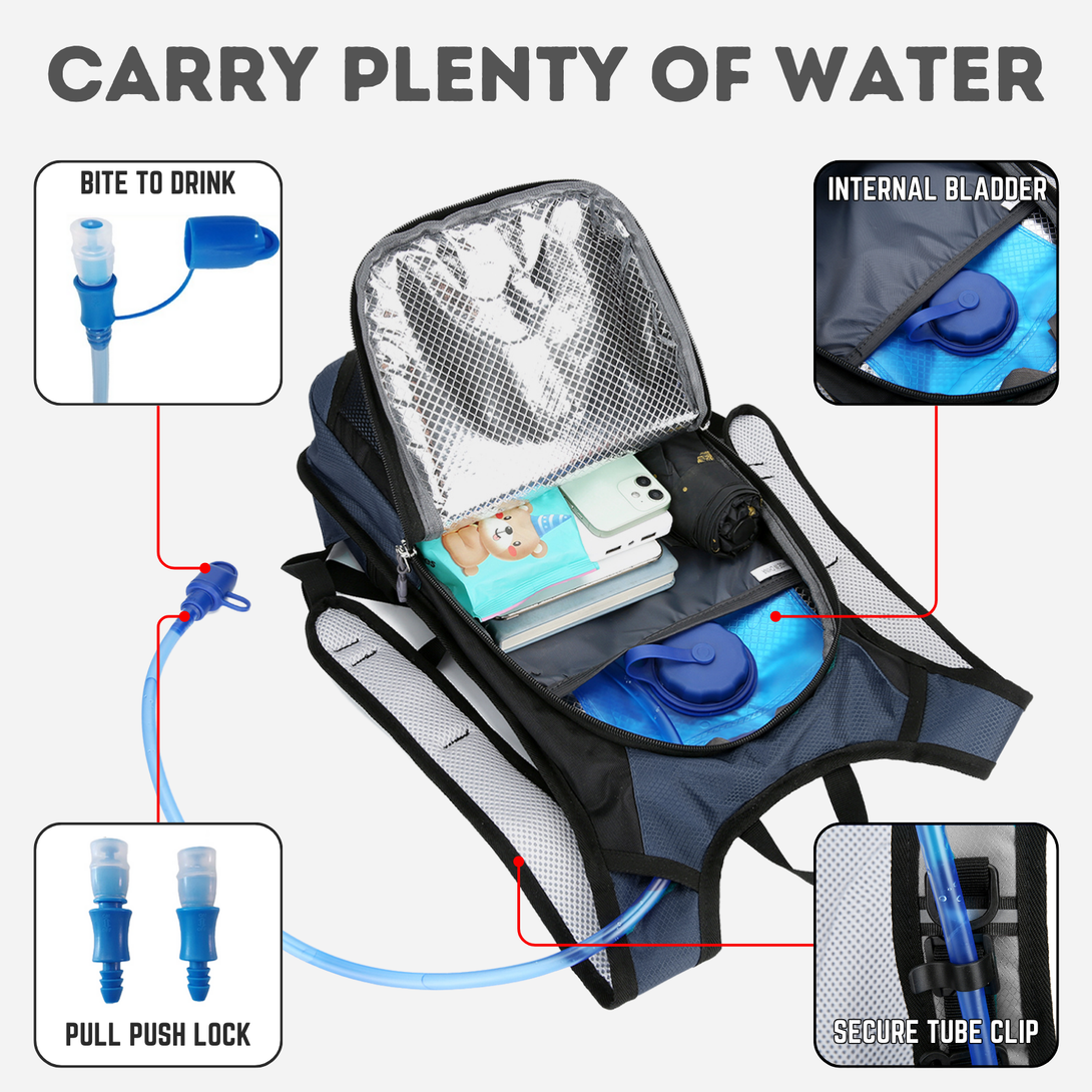 Adventure Hiking Backpack with 2L Hydration Bladder