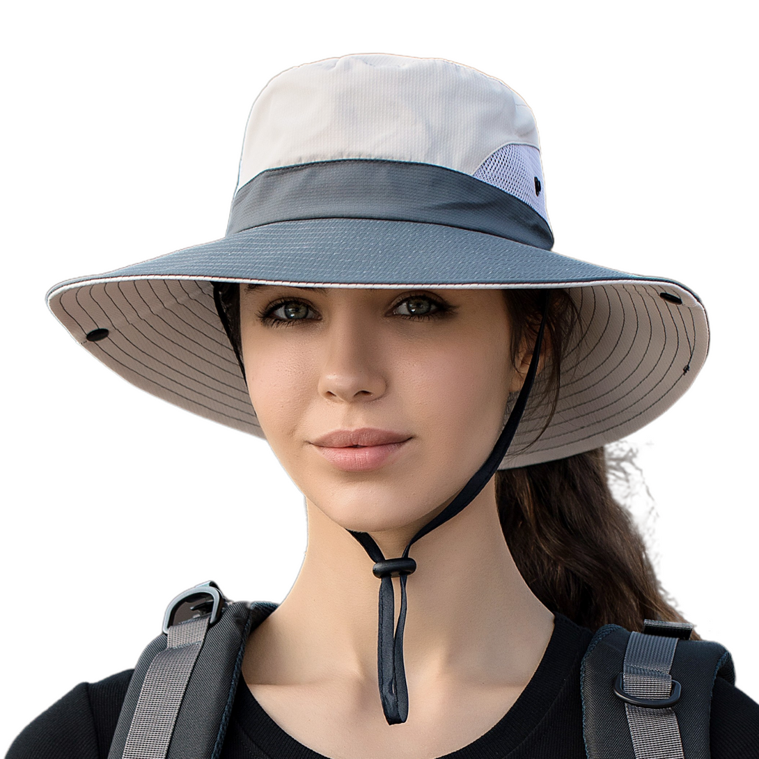 Wide Brim Ponytail Hole Sun Hat