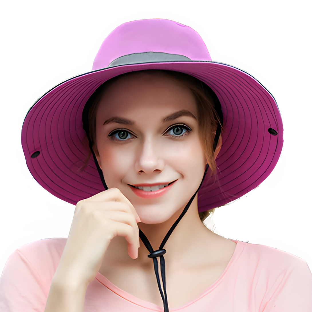 Wide Brim Ponytail Hole Sun Hat