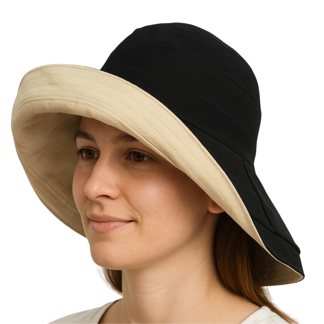 Holiday Cotton Linen Reversible Wide Brim Hat