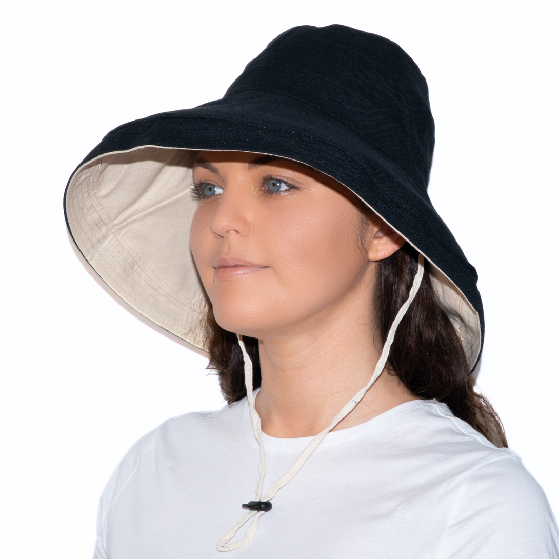 Holiday Cotton Linen Reversible Wide Brim Hat