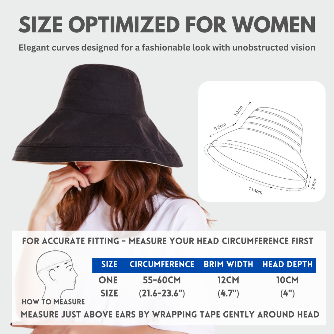 Holiday Cotton Linen Reversible Wide Brim Hat