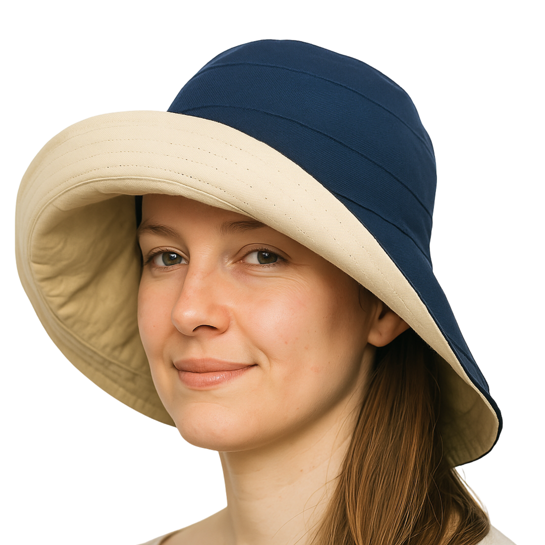 Holiday Cotton Linen Reversible Wide Brim Hat