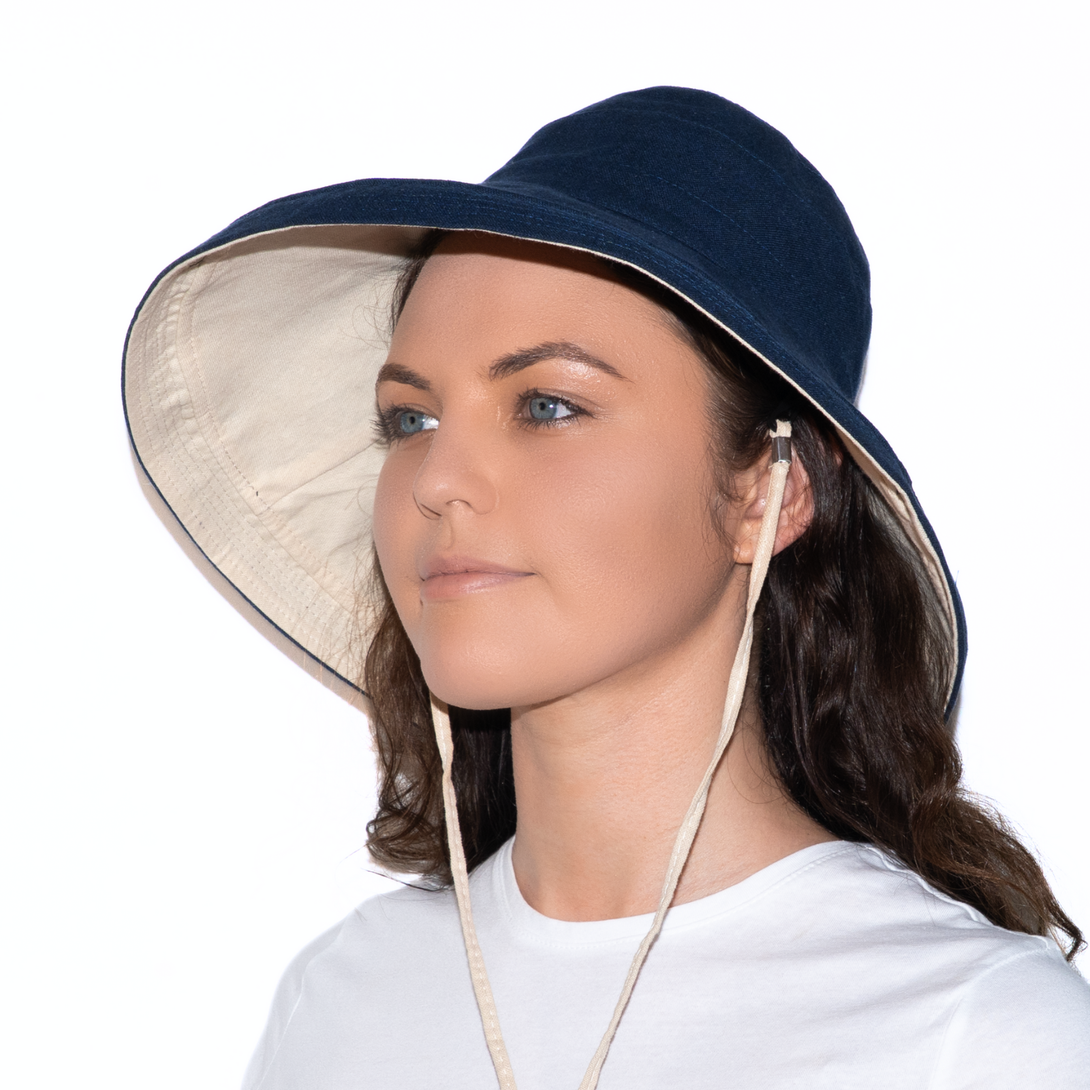 Holiday Cotton Linen Reversible Wide Brim Hat