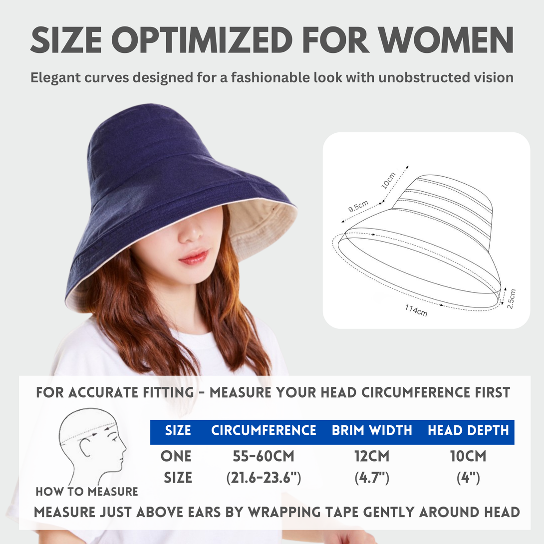 Holiday Cotton Linen Reversible Wide Brim Hat
