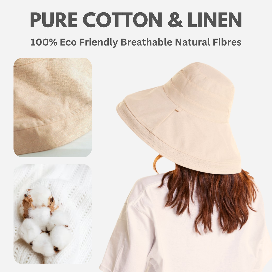 Holiday Cotton Linen Reversible Wide Brim Hat