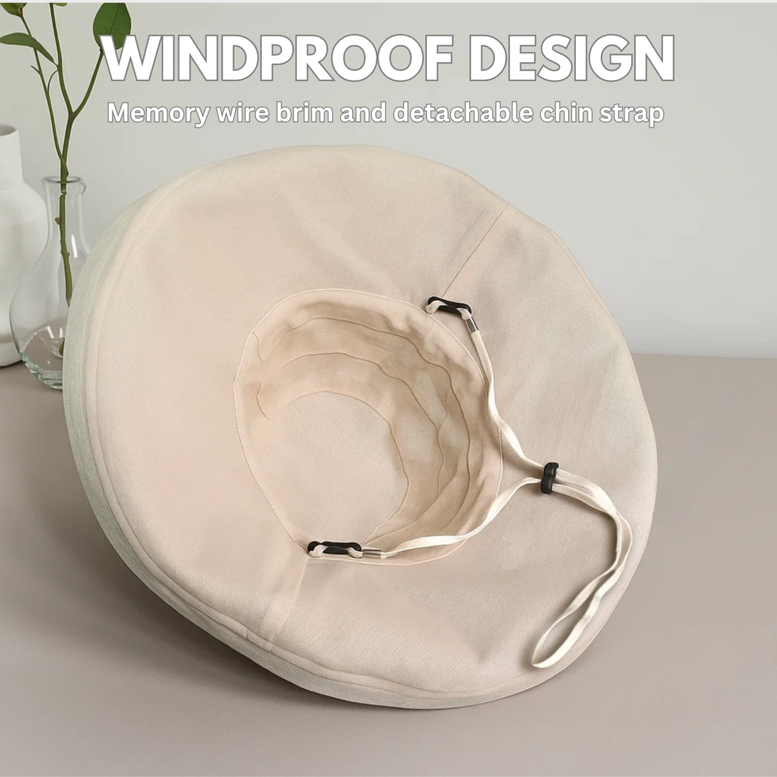 Holiday Cotton Linen Reversible Wide Brim Hat