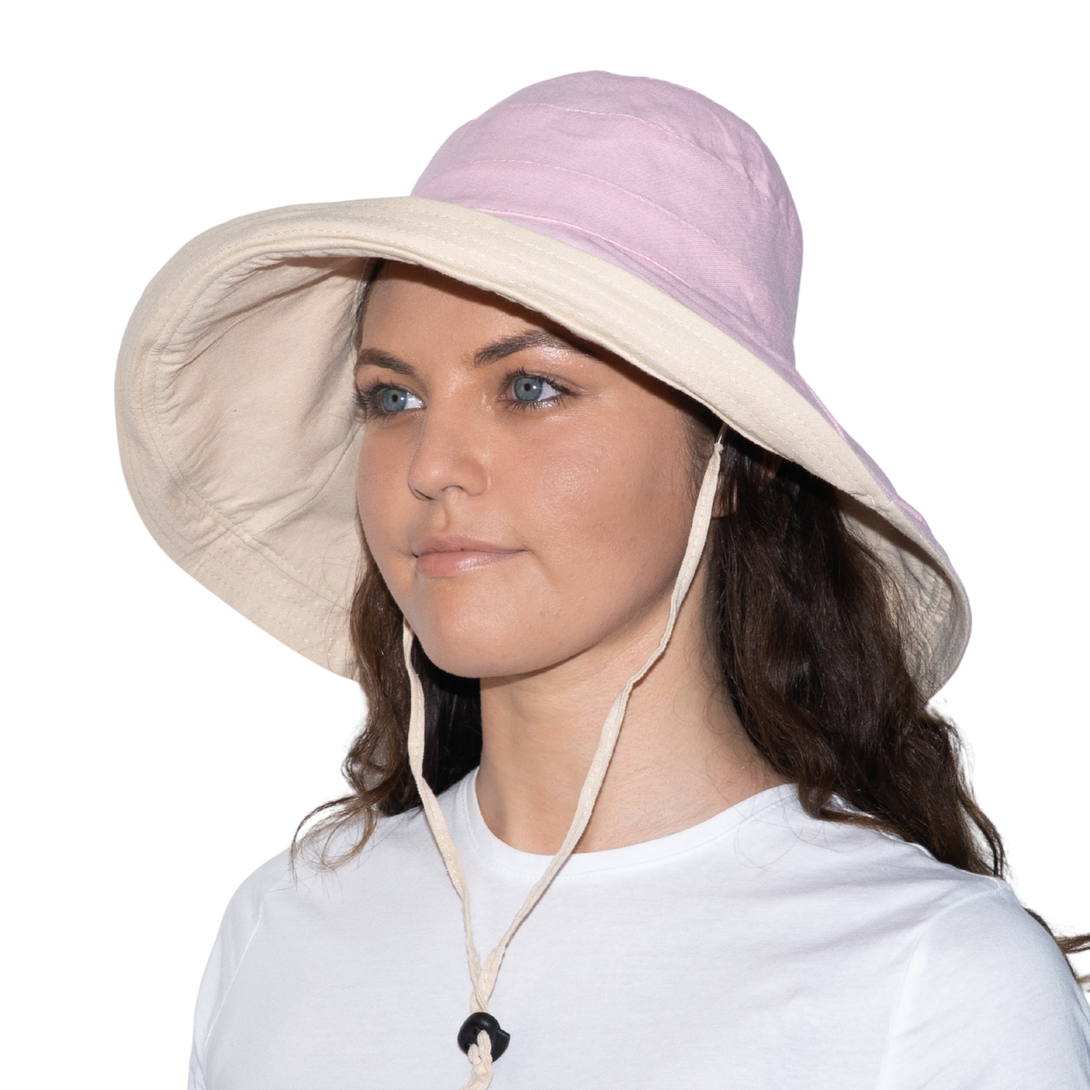 Holiday Cotton Linen Reversible Wide Brim Hat