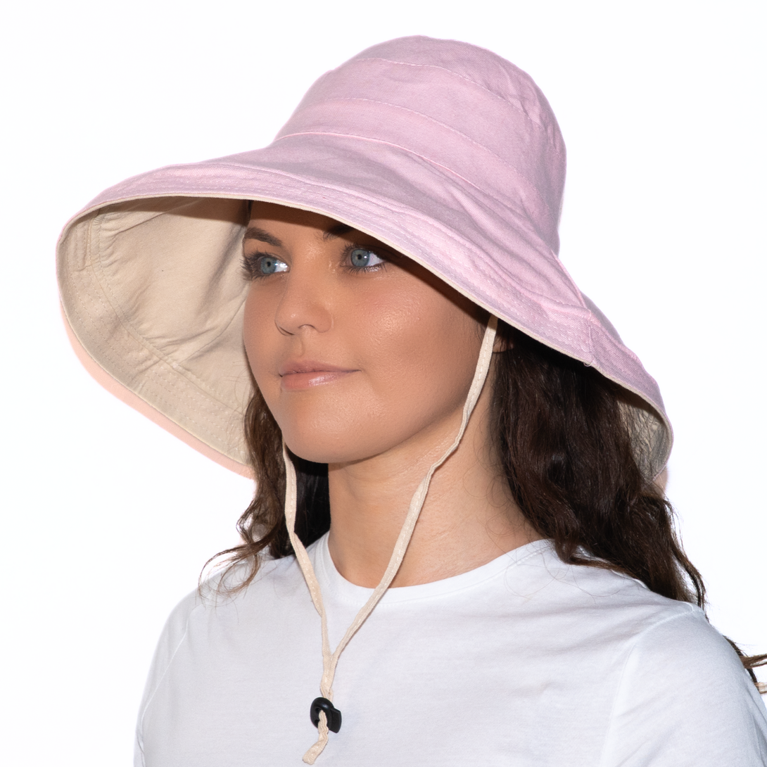Holiday Cotton Linen Reversible Wide Brim Hat