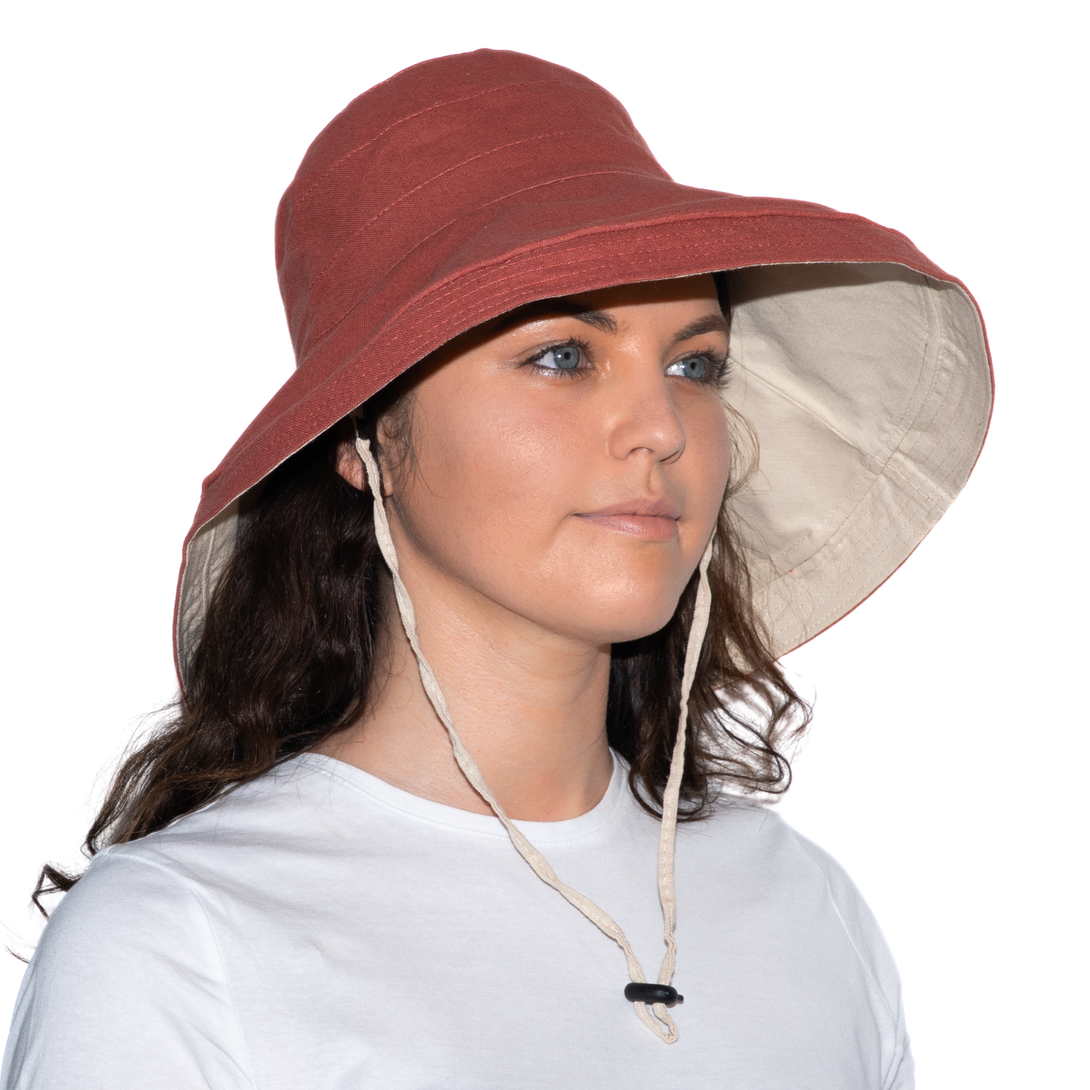 Holiday Cotton Linen Reversible Wide Brim Hat