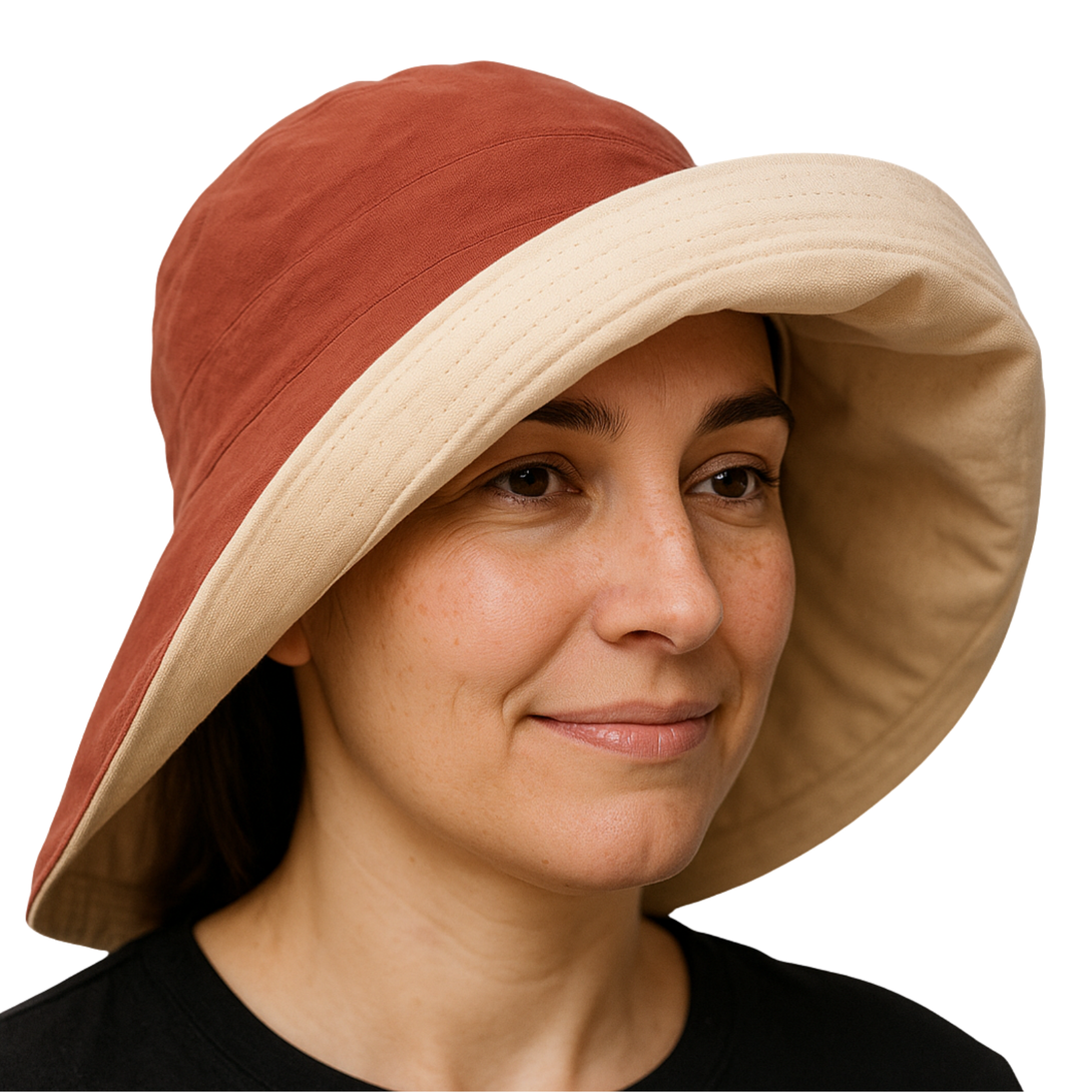 Holiday Cotton Linen Reversible Wide Brim Hat