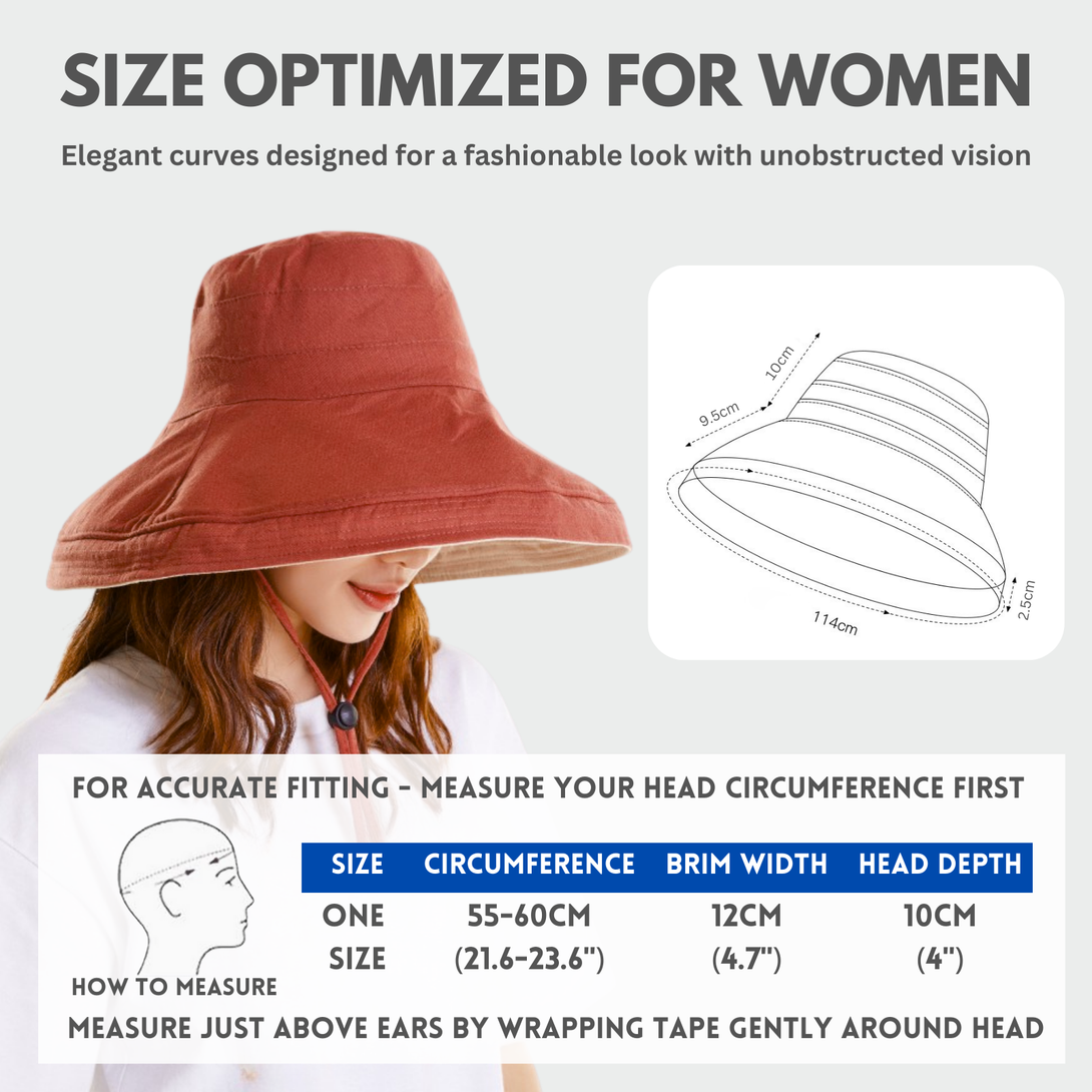 Holiday Cotton Linen Reversible Wide Brim Hat