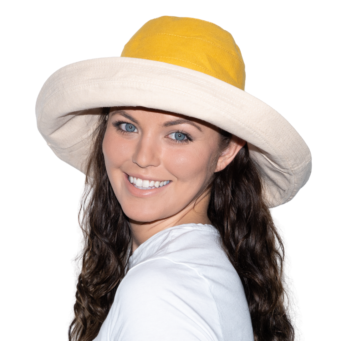 Holiday Cotton Linen Reversible Wide Brim Hat