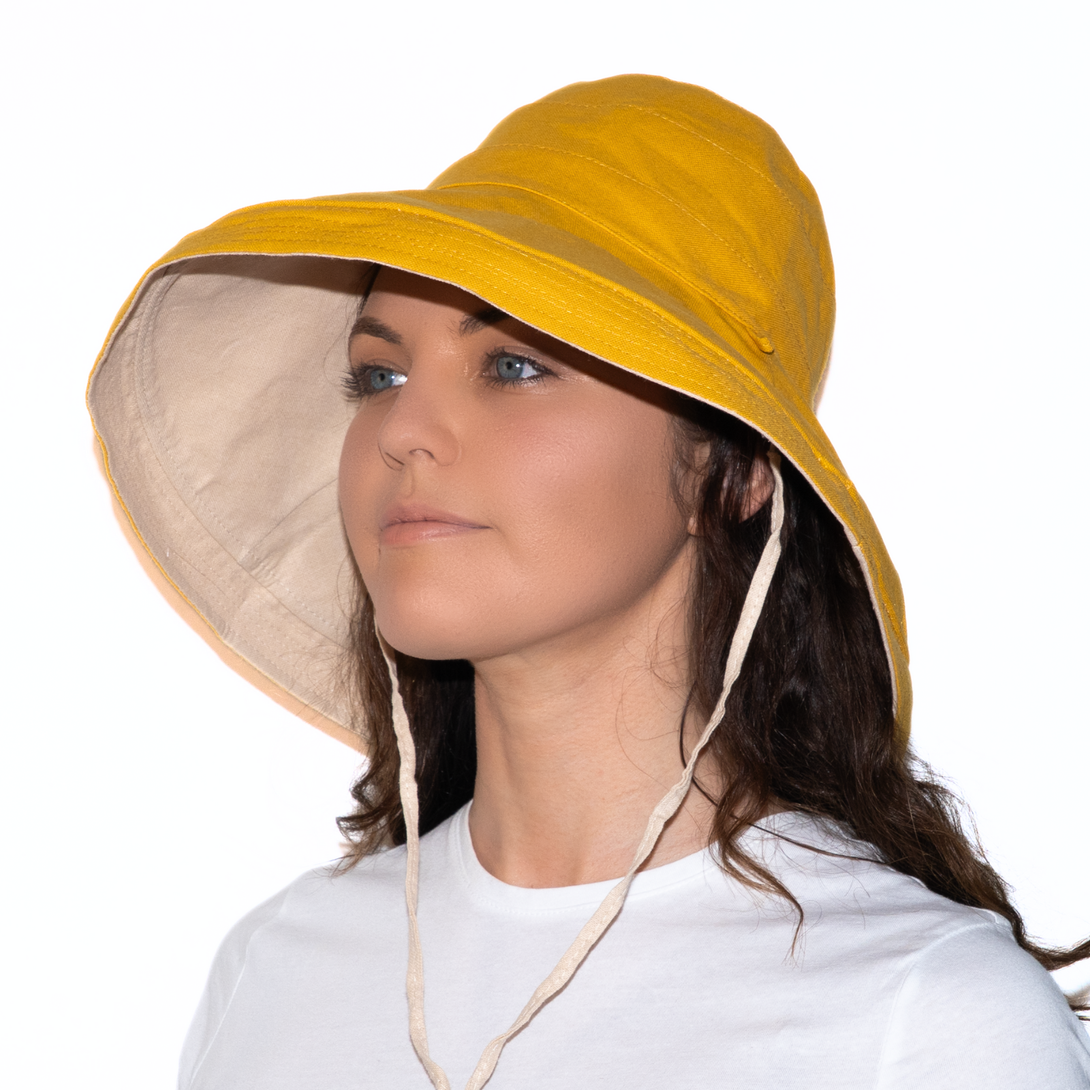 Holiday Cotton Linen Reversible Wide Brim Hat