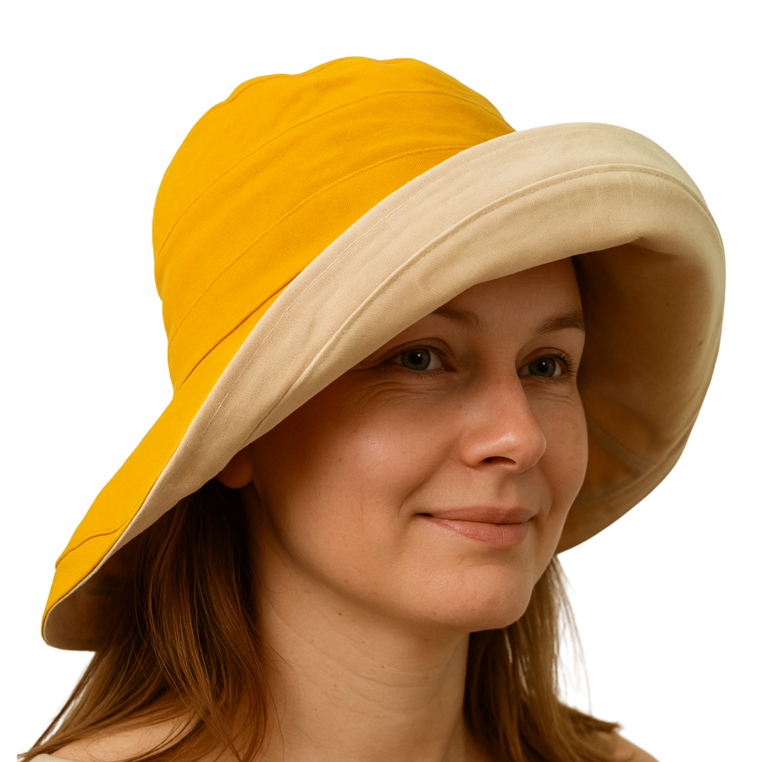 Holiday Cotton Linen Reversible Wide Brim Hat