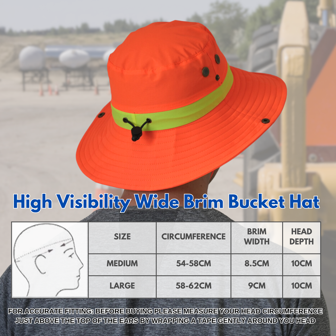 High-Visibility Wide Brim Bucket Hat