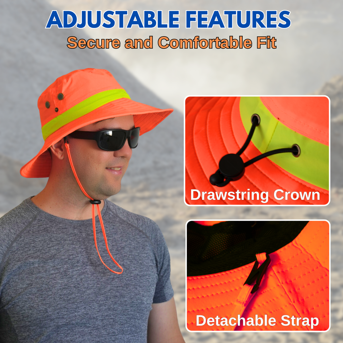 High-Visibility Wide Brim Bucket Hat