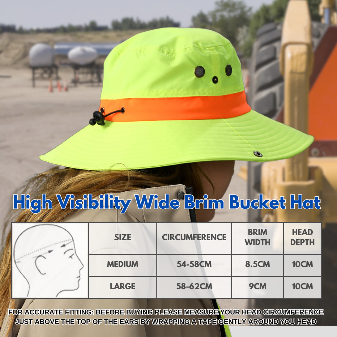 High-Visibility Wide Brim Bucket Hat