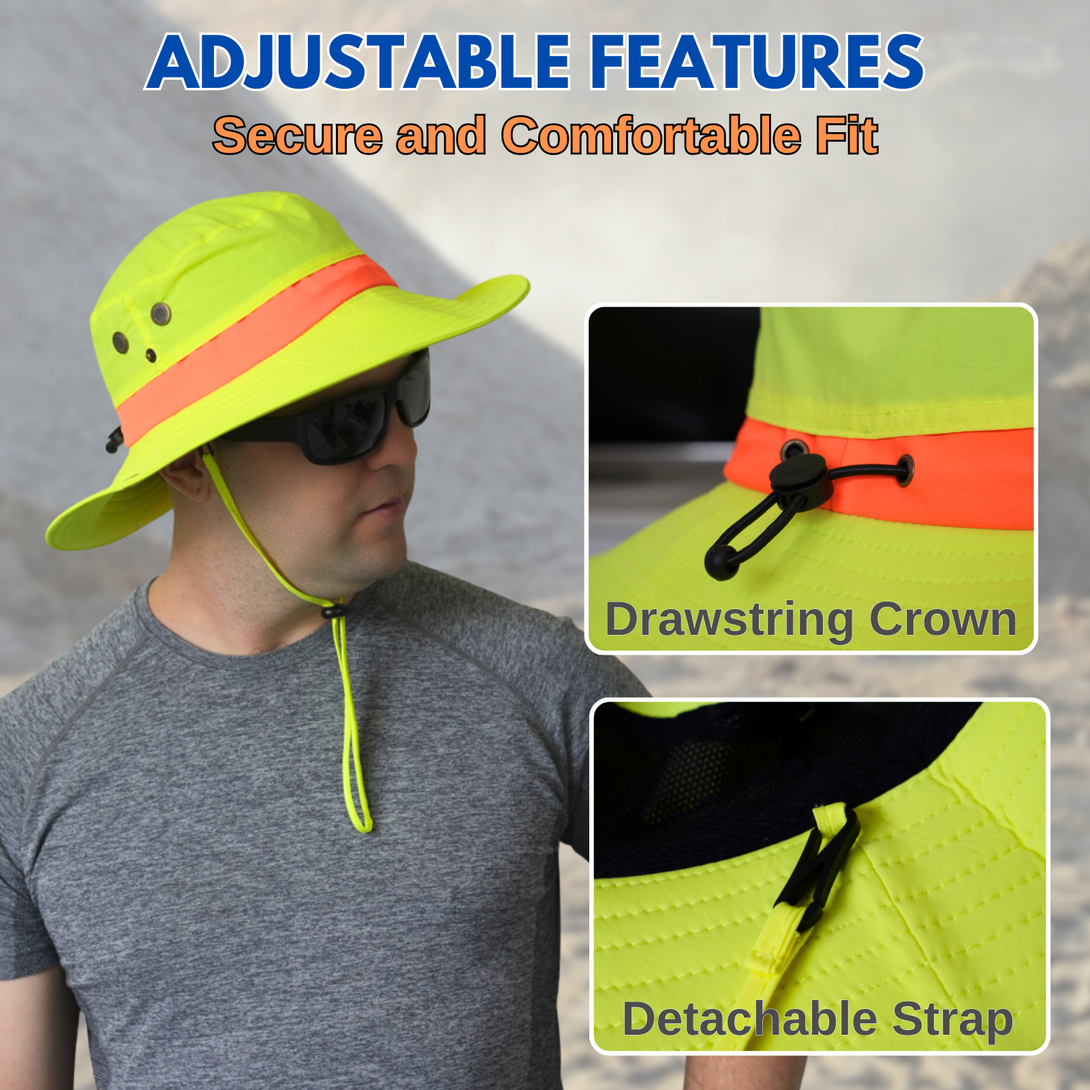 High-Visibility Wide Brim Bucket Hat