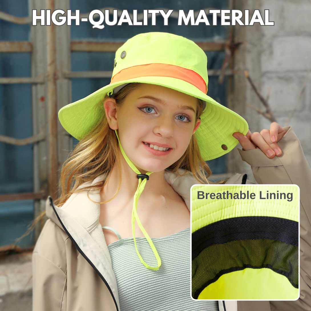 High-Visibility Wide Brim Bucket Hat