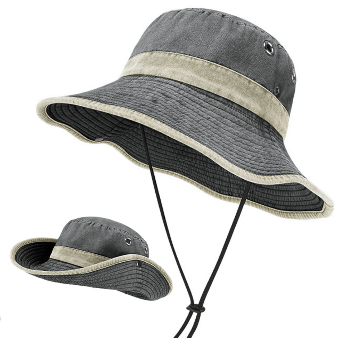 Vintage Cotton Washed Wide Brim Bucket Hat