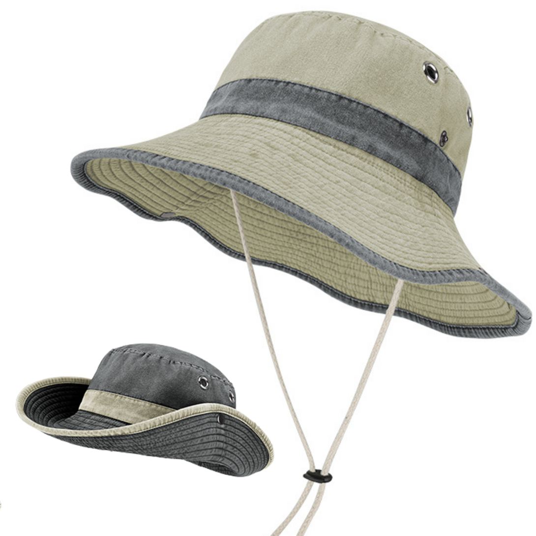 Vintage Cotton Washed Wide Brim Bucket Hat