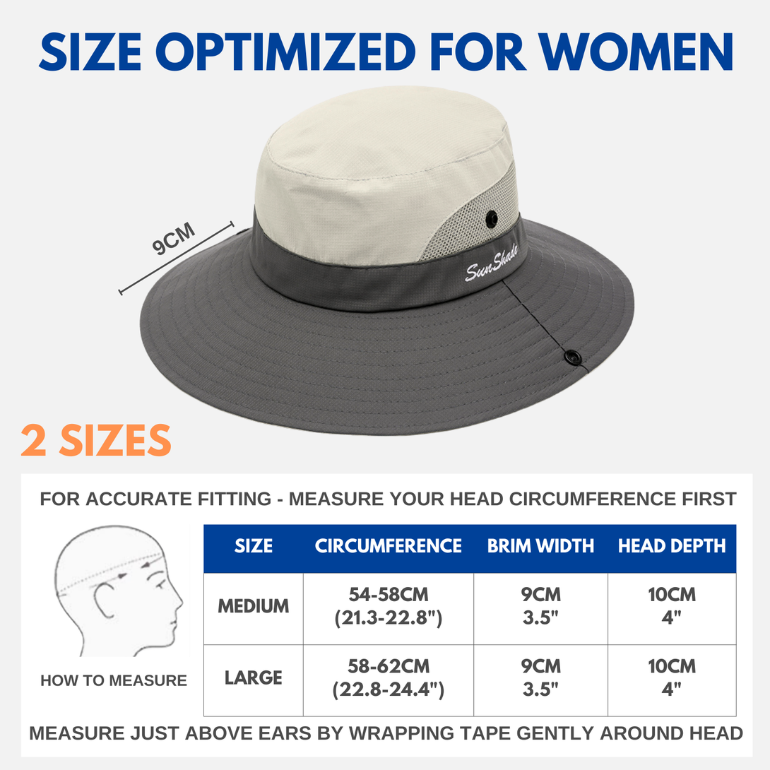 Wide Brim Ponytail Hole Sun Hat