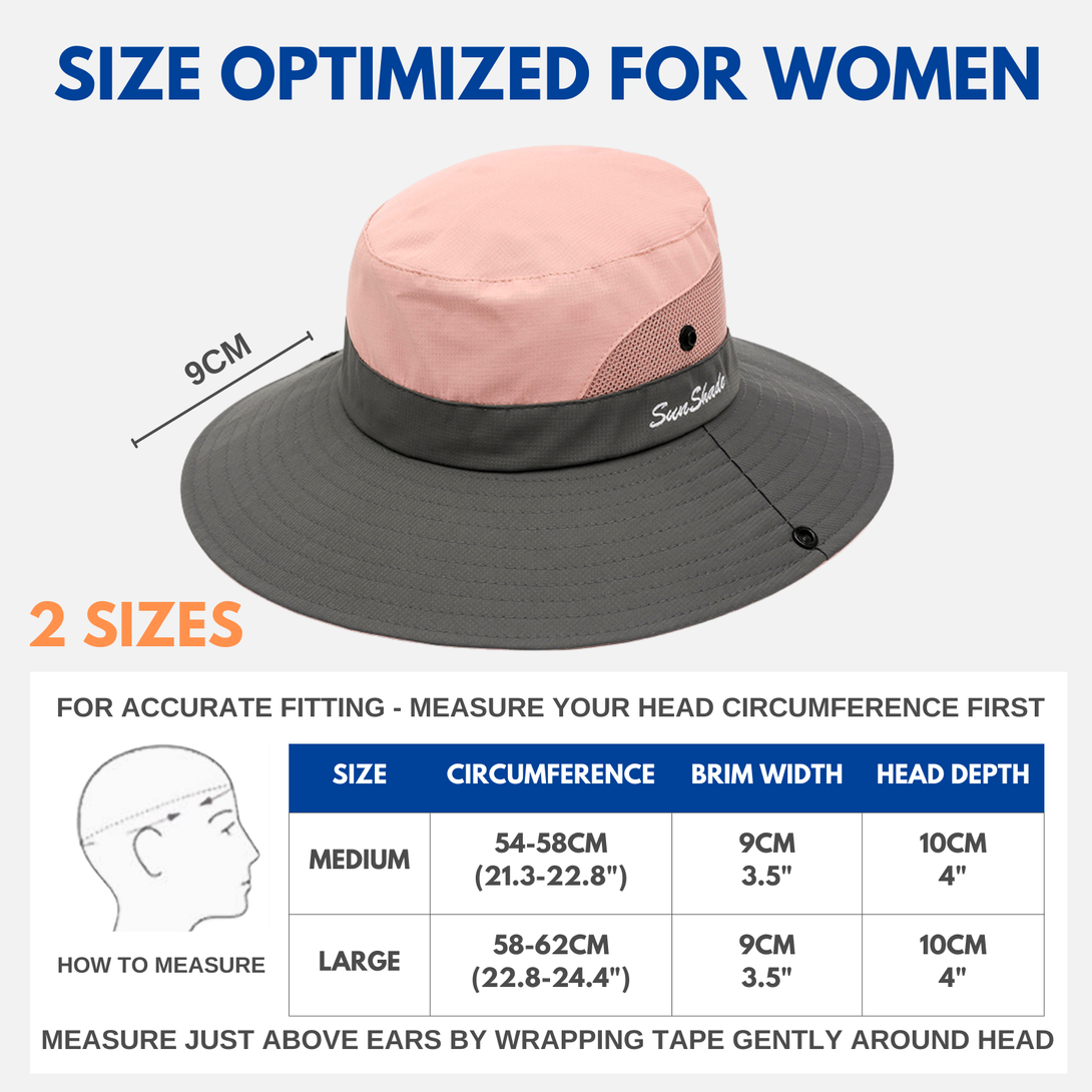 Wide Brim Ponytail Hole Sun Hat