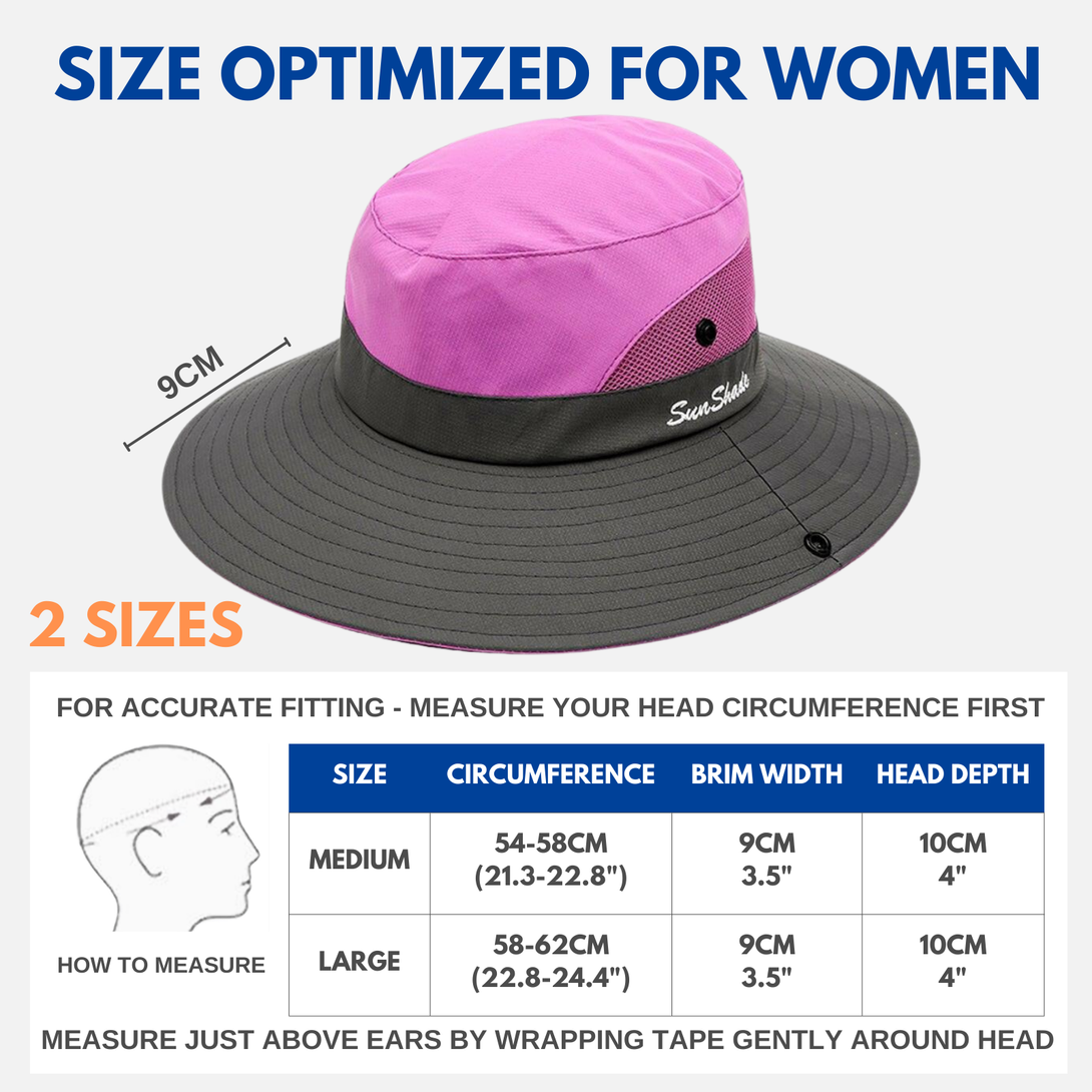 Wide Brim Ponytail Hole Sun Hat