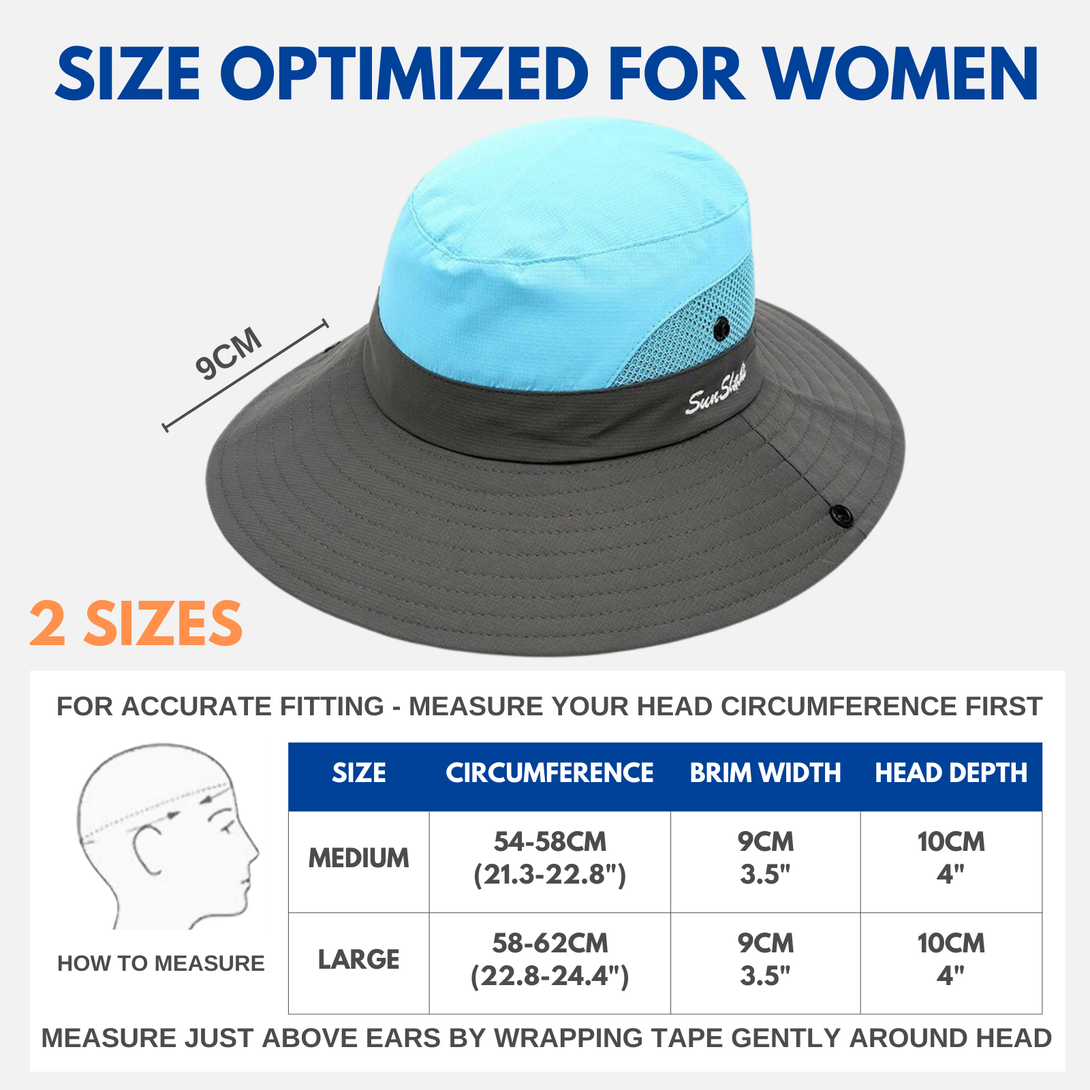 Wide Brim Ponytail Hole Sun Hat