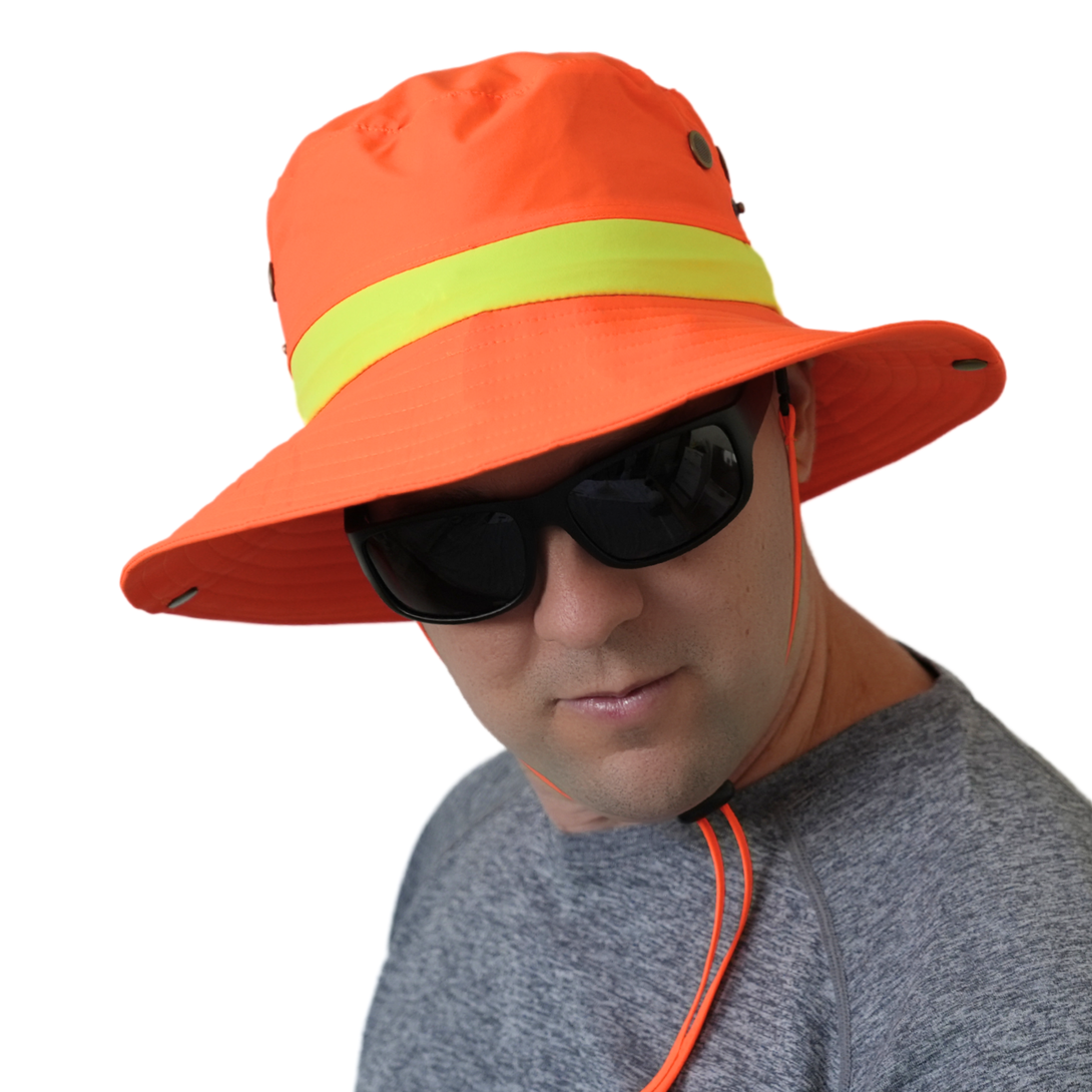 High-Visibility Wide Brim Bucket Hat