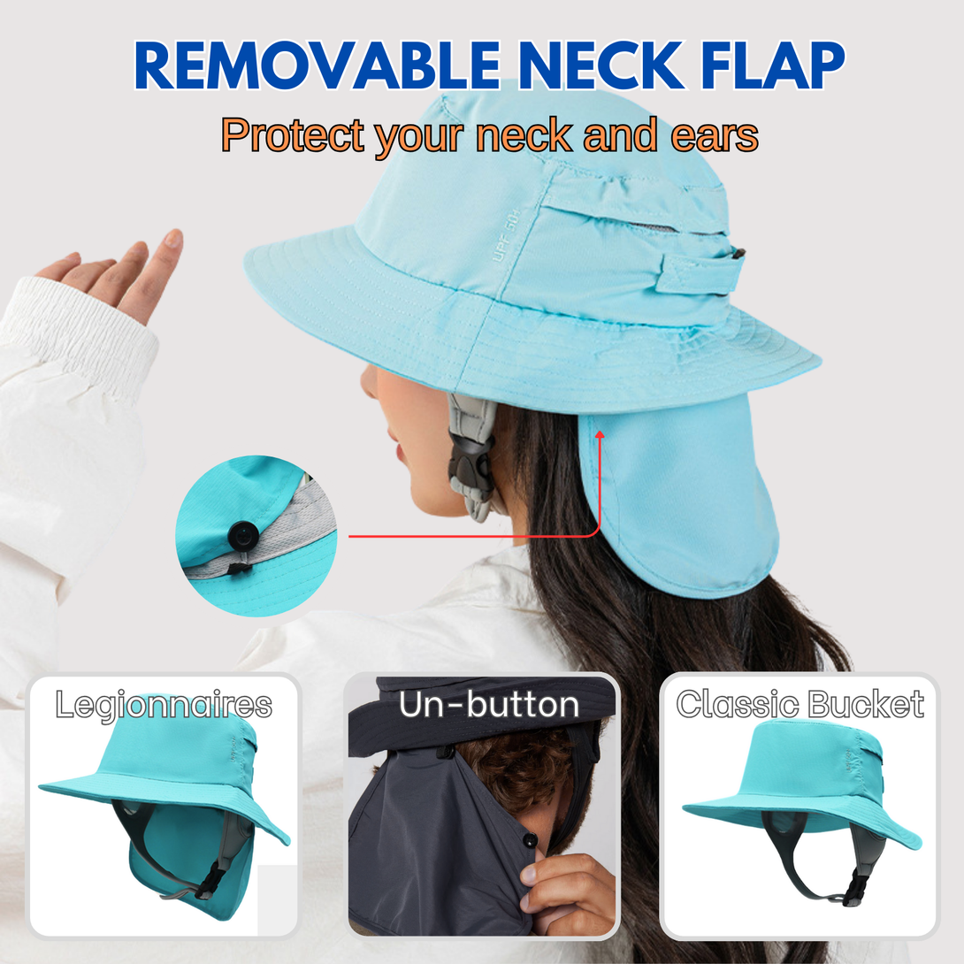 Surfing Bucket Hat with Buckle Chin Strap