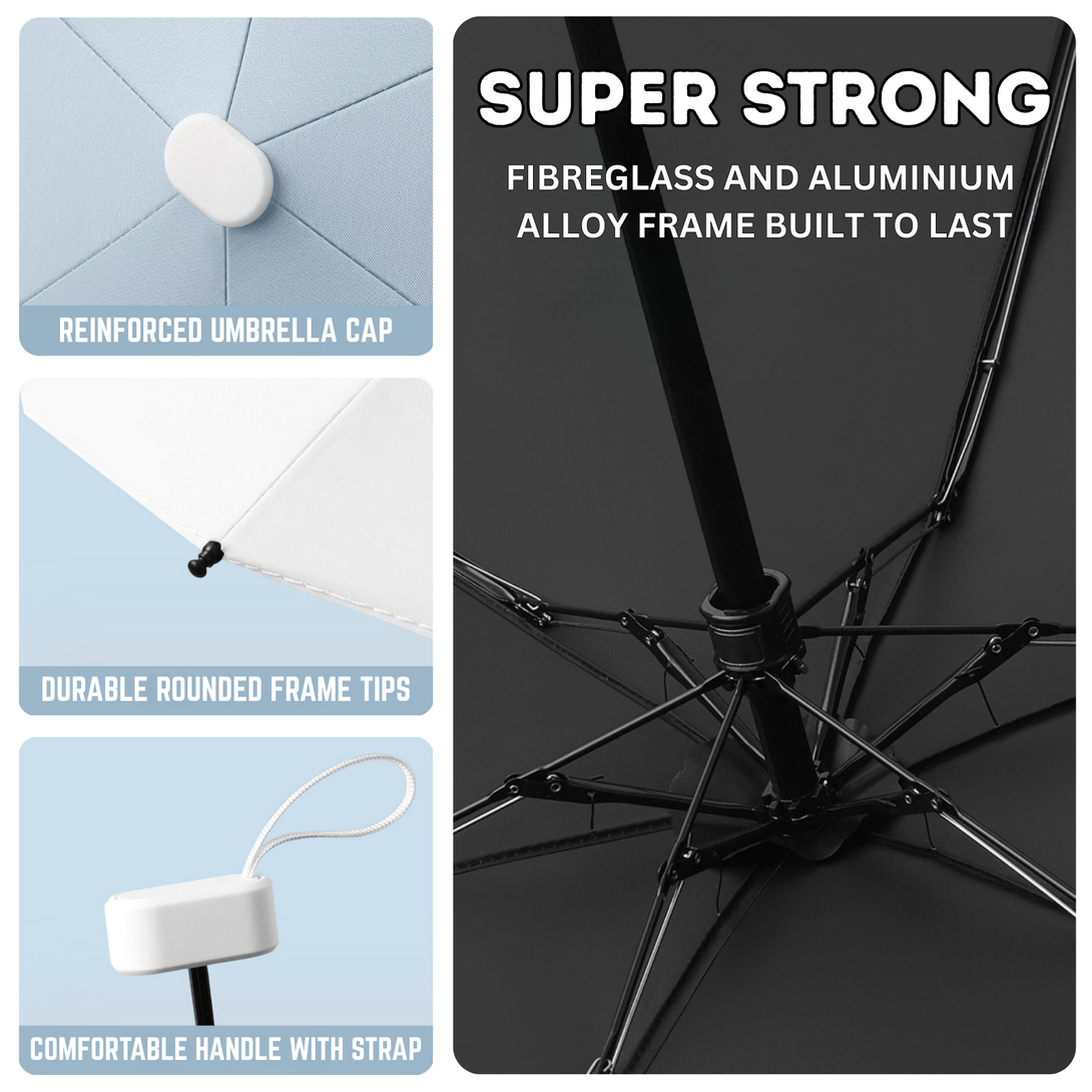 Fade Pocket Mini Umbrella 6-Rib Frame Micro Palm Size