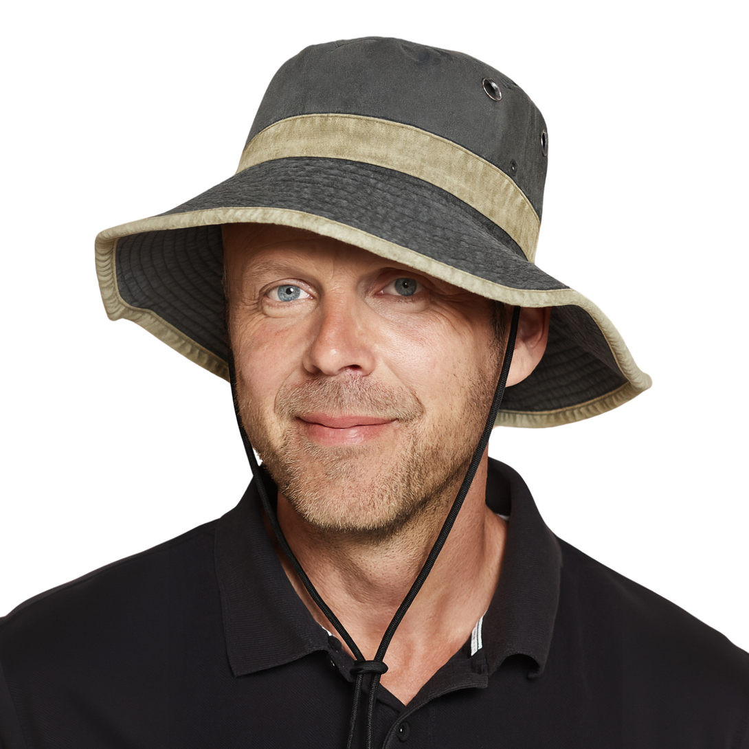 Vintage Cotton Washed Wide Brim Bucket Hat