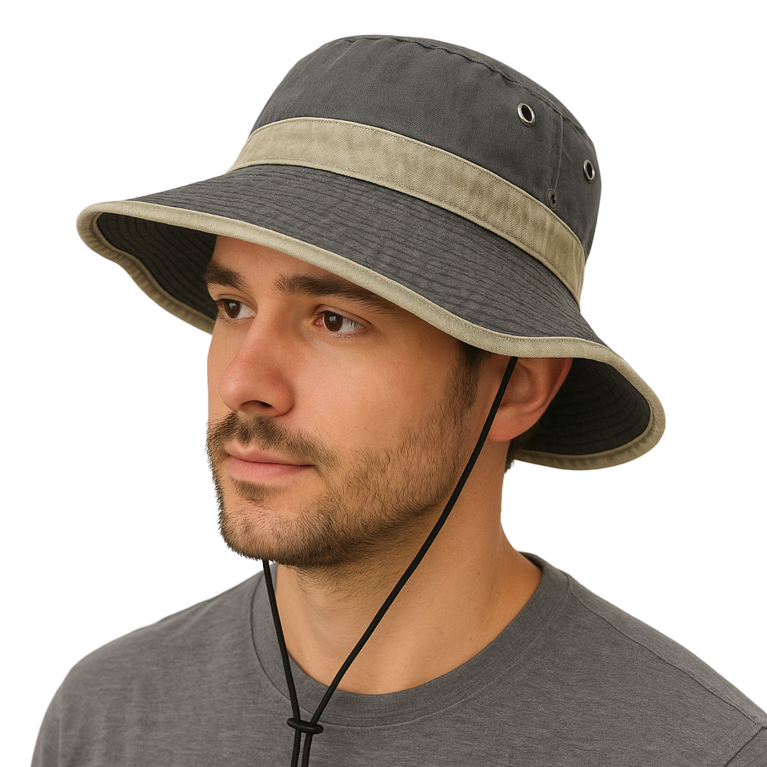 Vintage Cotton Washed Wide Brim Bucket Hat