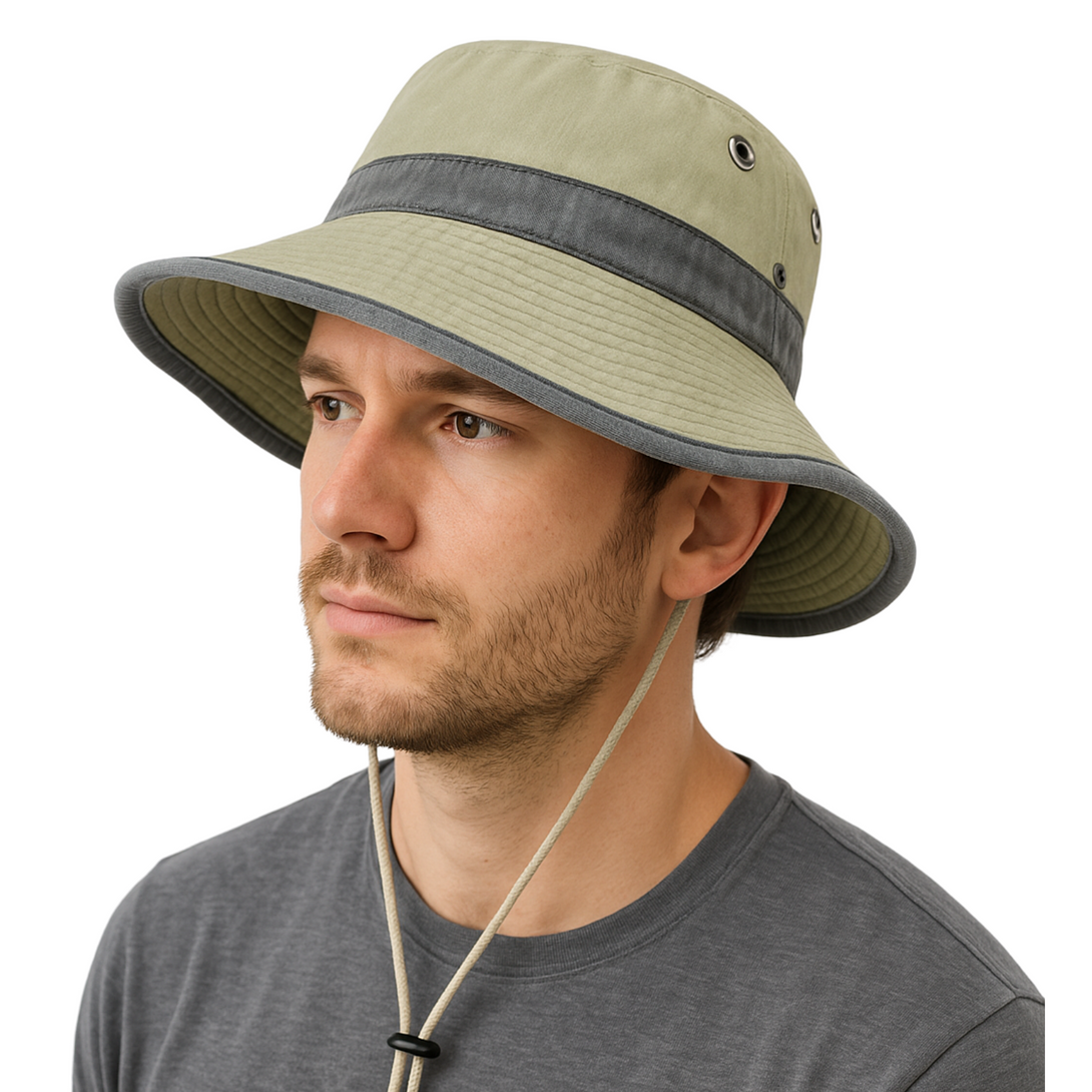Vintage Cotton Washed Wide Brim Bucket Hat