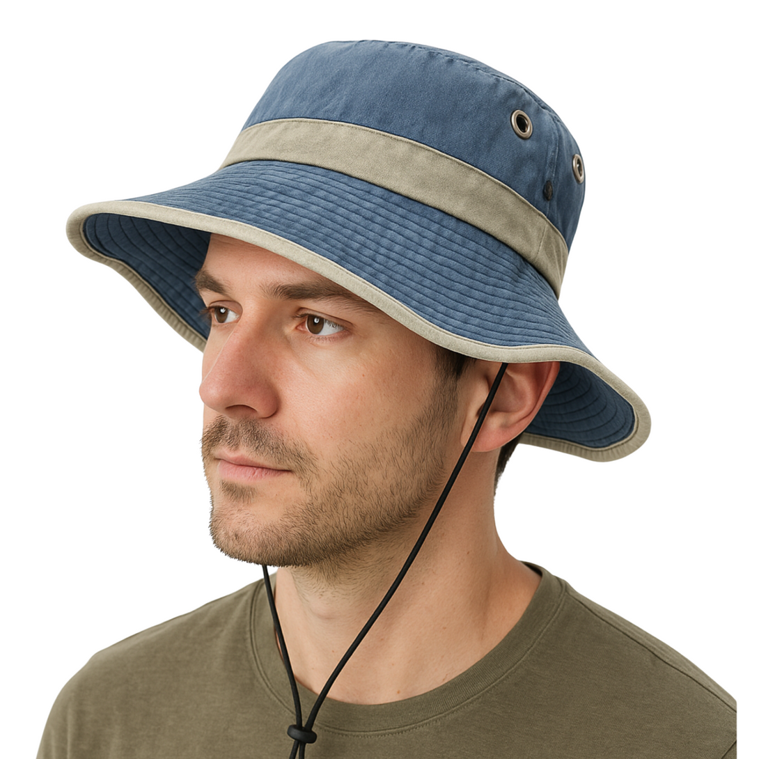 Vintage Cotton Washed Wide Brim Bucket Hat