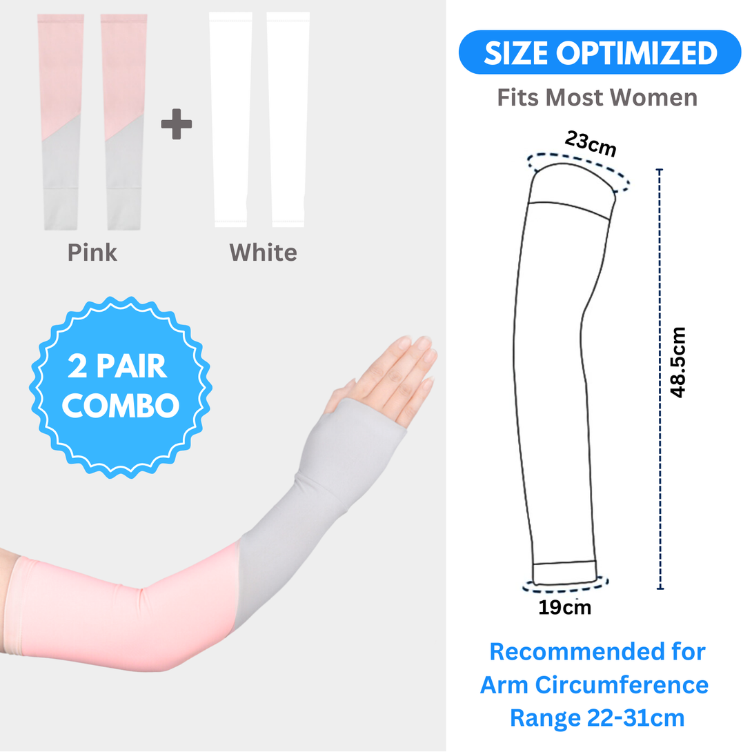 Womens Sun Protective Arm Sleeves [2 pairs]