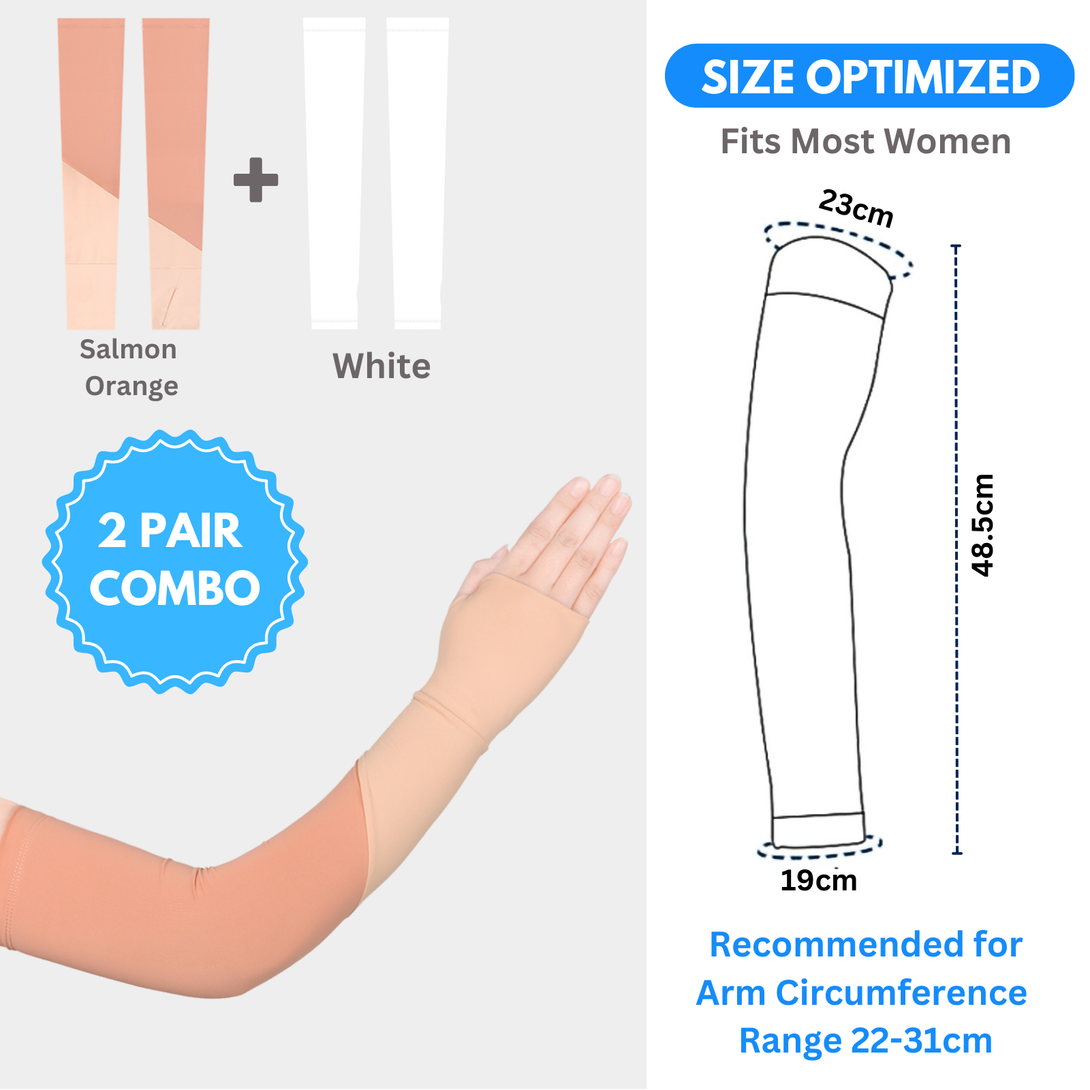 Womens Sun Protective Arm Sleeves [2 pairs]