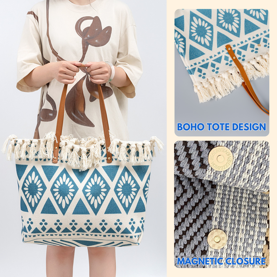 Canvas Cotton Tote Beach Bag for Women