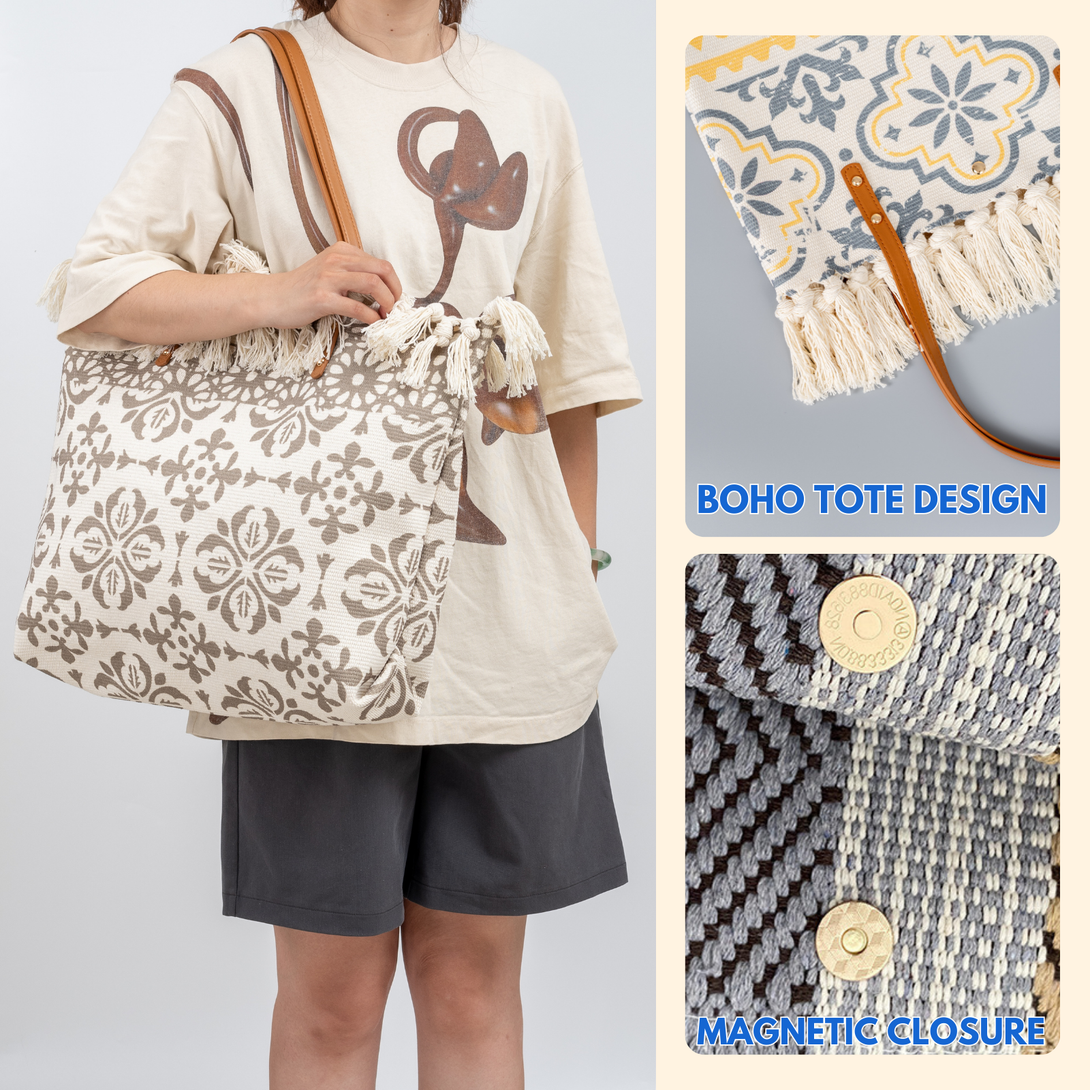 Canvas Cotton Tote Beach Bag for Women