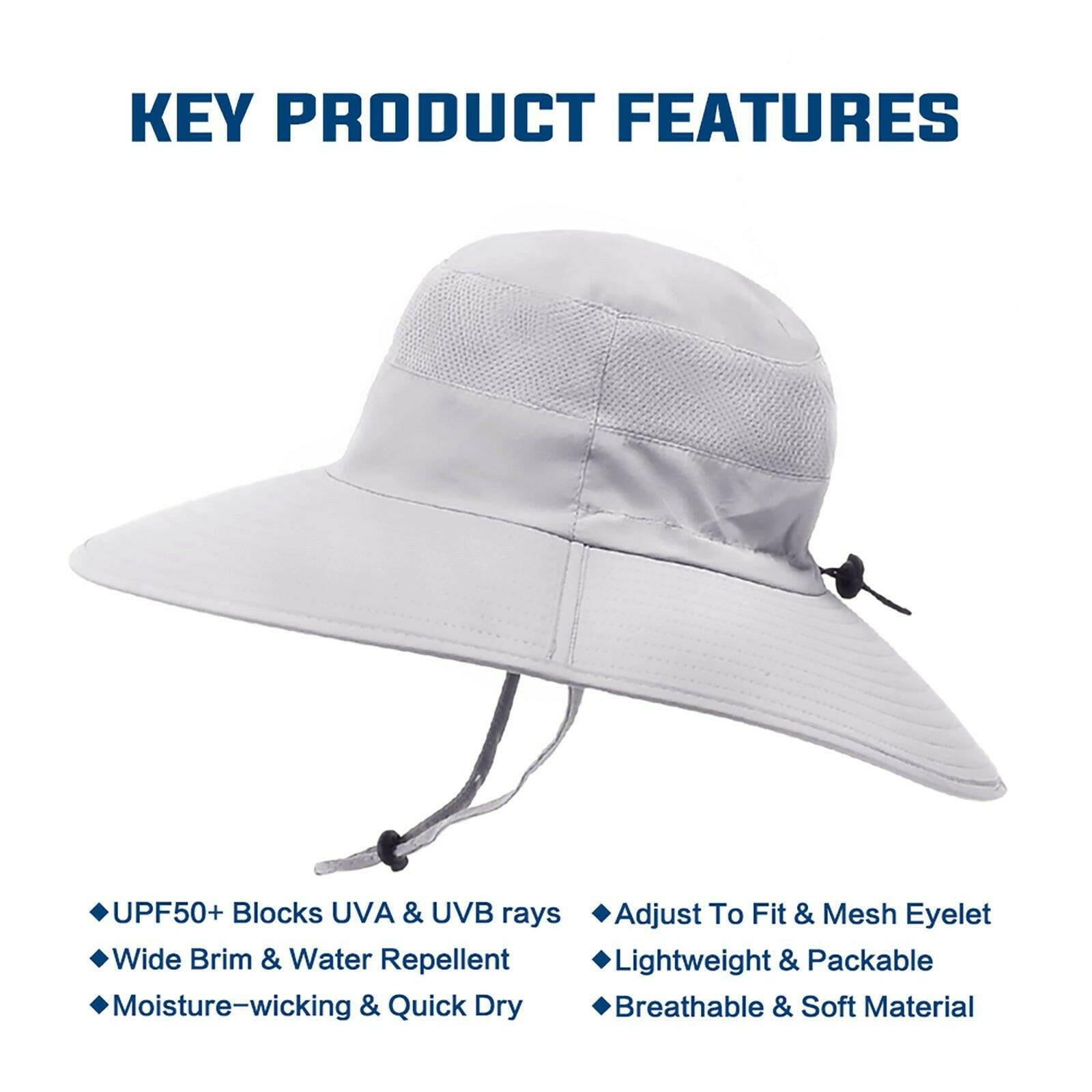 Wide Brim Sun Hat with Face and Neck Shield - Waterproof UPF50 Material ...