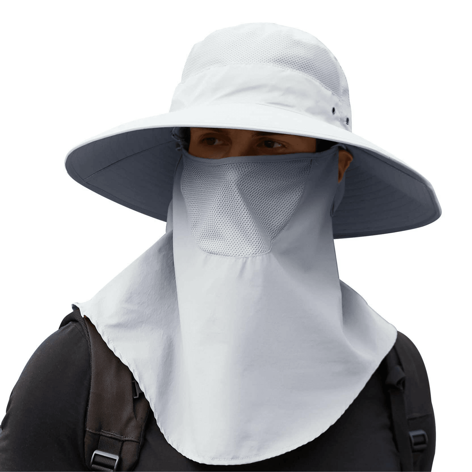 Wide Brim Farming Sun Hat with Face and Neck Shield - Waterproof UPF50 ...