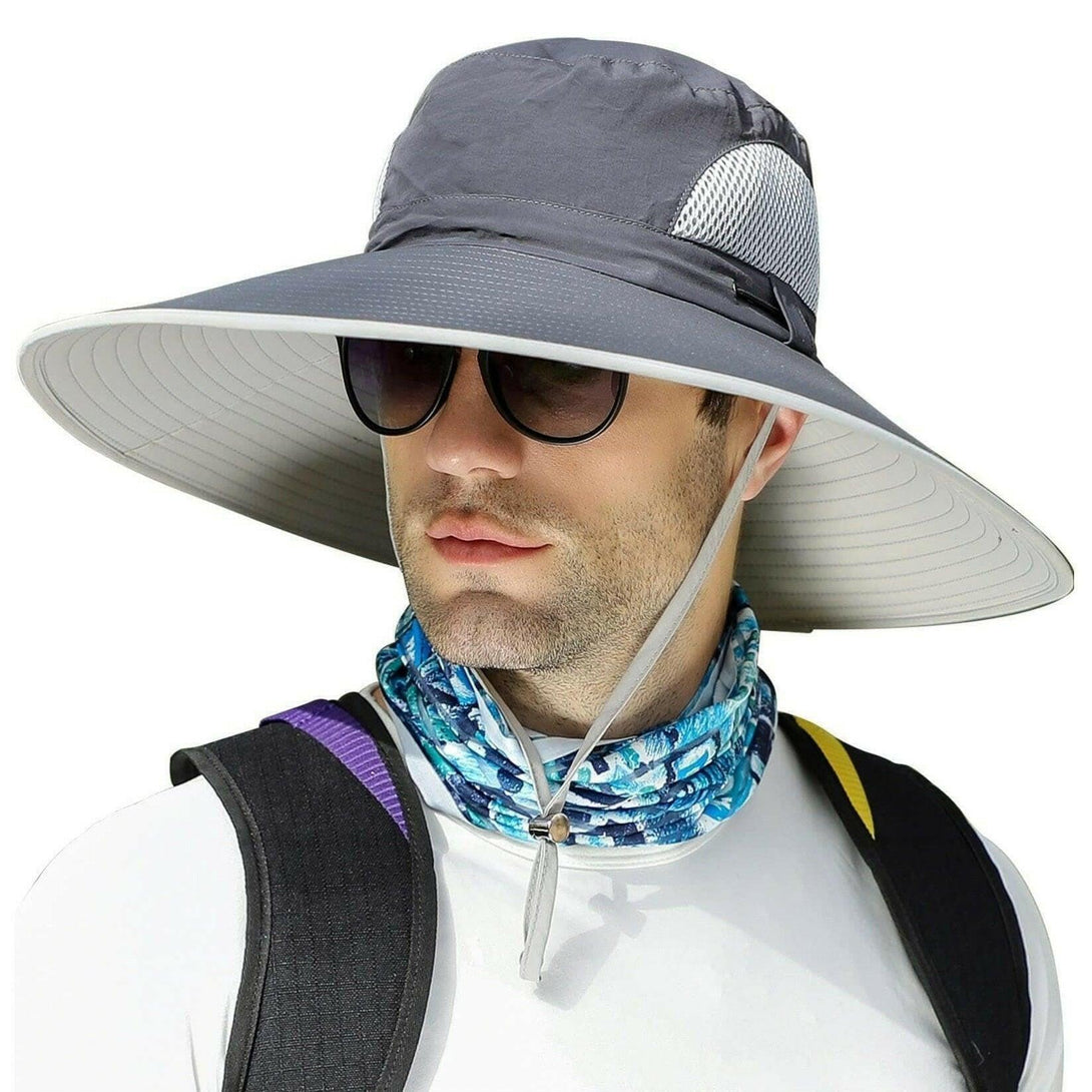 Men's Big Head Extra Wide Brim Sun Hat - UPF50+ XXL Adjustable ...